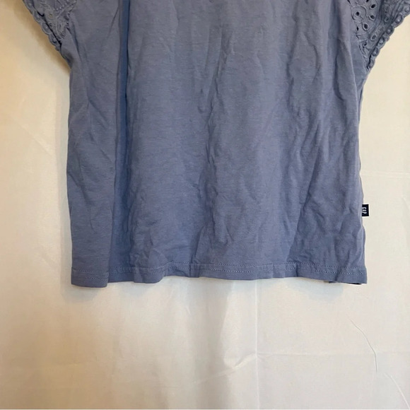 GAP Women’s Blue Periwinkle Shirt Laced Ruffly Sleeves Size Medium - Picture 7 of 10
